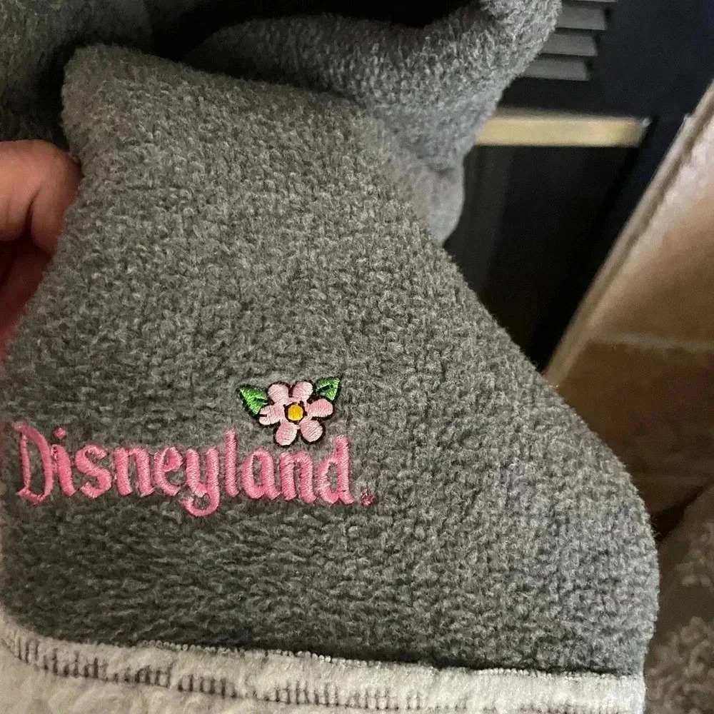 Disney Micky & Minnie Mouse Vintage Grey sherpa fleece zippered jacket XL